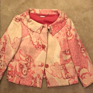 Elise Tahari Vintage Rose Paisley Patterned Suit
